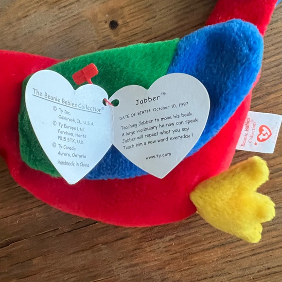 TY The Beanie Babies Collection Tropical Bird Parrot Jabber NWT October 10, 1997 - Picture 10 of 11